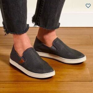 OluKai Pehuea Breathable Mesh Slip-On Shoes in Pavement